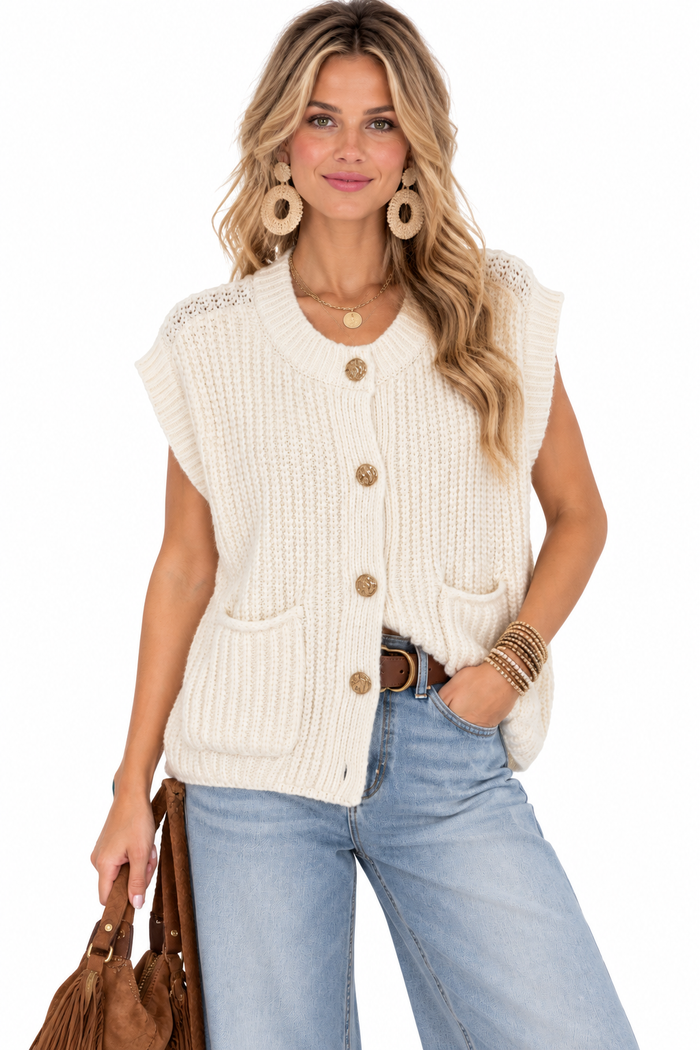 Gilded Meadow Cardigan Vest