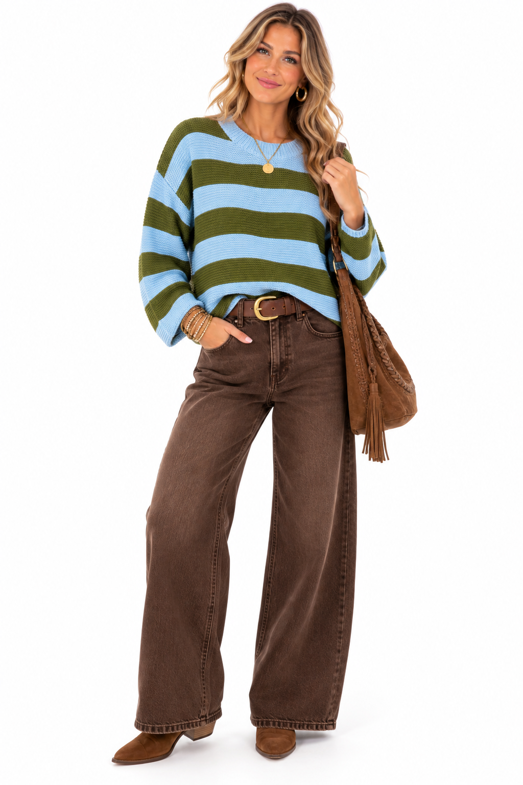 Blue Skies & Olive Eyes Sweater