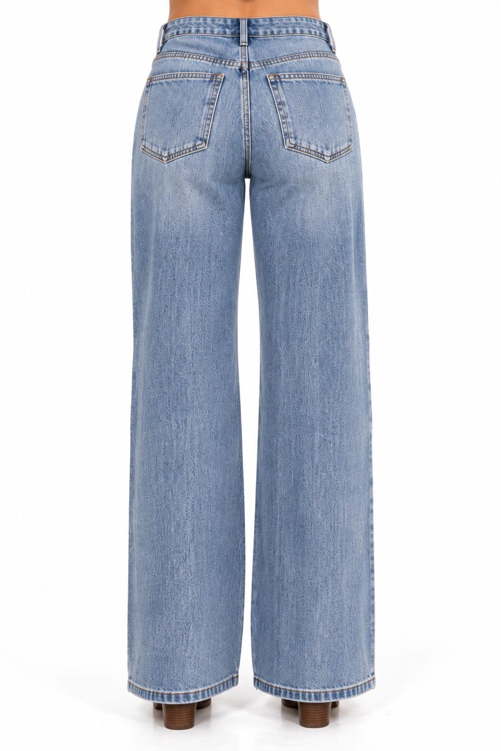 Railway Blue Wide Leg Jeans by MICA