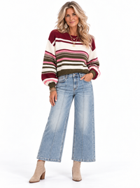 Cherry Moss Stripe Sweater