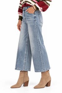 Risen Harbor Line Crop Wide Leg Jeans PWC21223