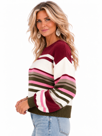 Cherry Moss Stripe Sweater