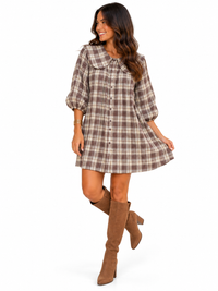 The Hattie Brown Plaid Dress