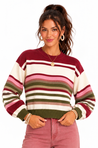 The Berry Patch Striped Sweater