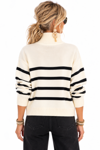 The Montclair Striped Quarter-Zip Sweater