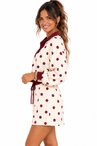 The Bordeaux Dot Skort Set