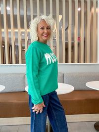 Merry & Bright Green Holiday Sweater