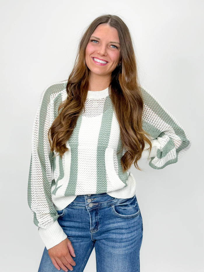 Moss Mesh Weave Sweater