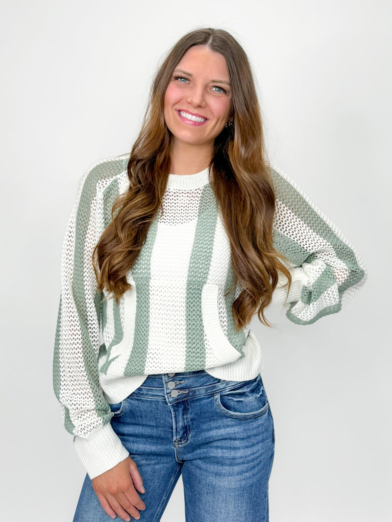 Moss Mesh Weave Sweater