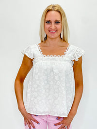 Whispering Petal Lace Trim Tank