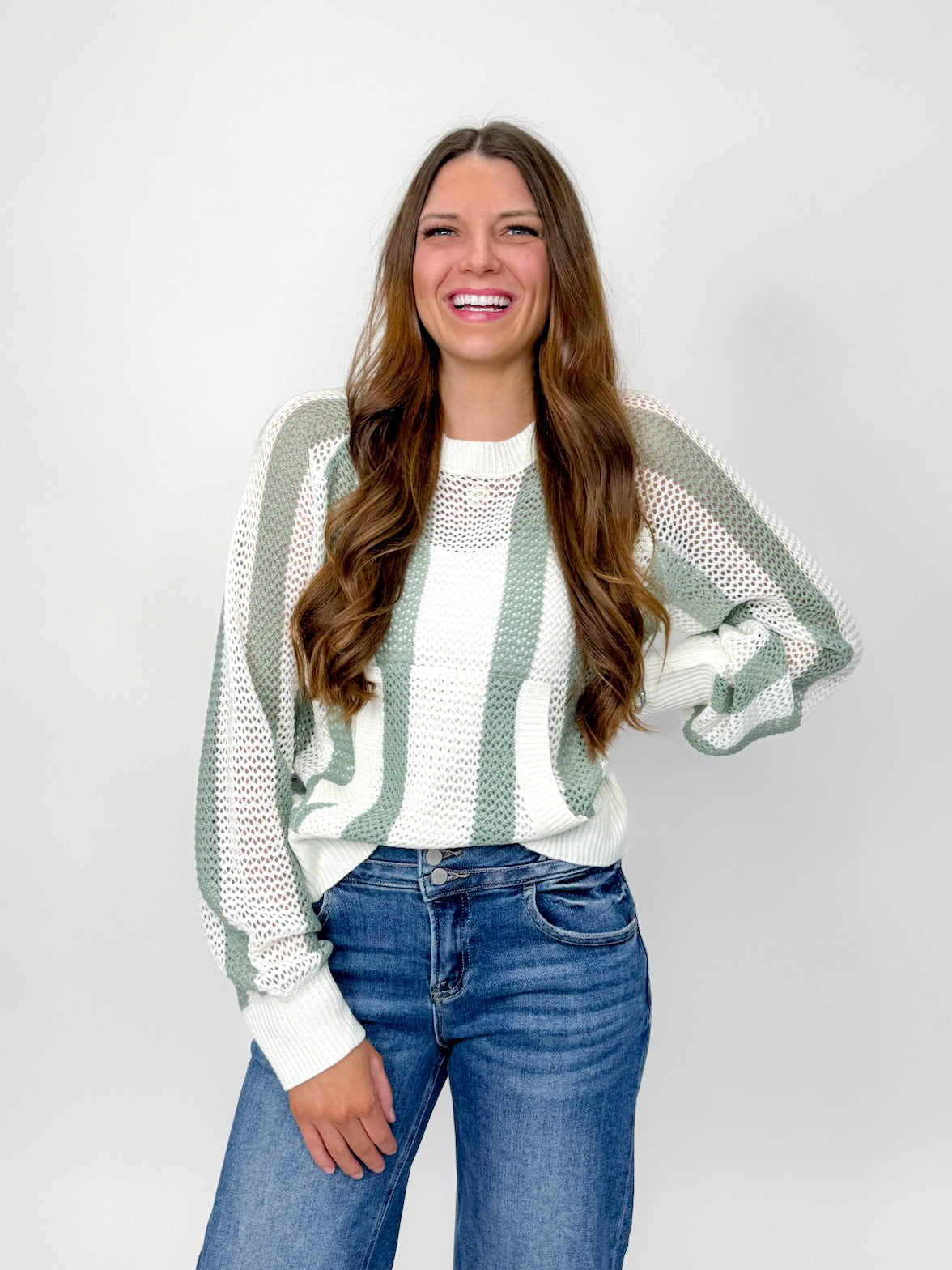 Moss Mesh Weave Sweater