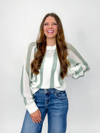 Moss Mesh Weave Sweater
