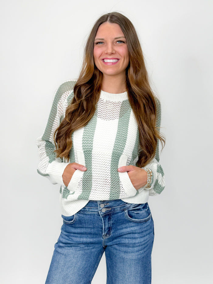 Moss Mesh Weave Sweater