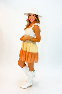 Fall On The Horizon Tiered Dress