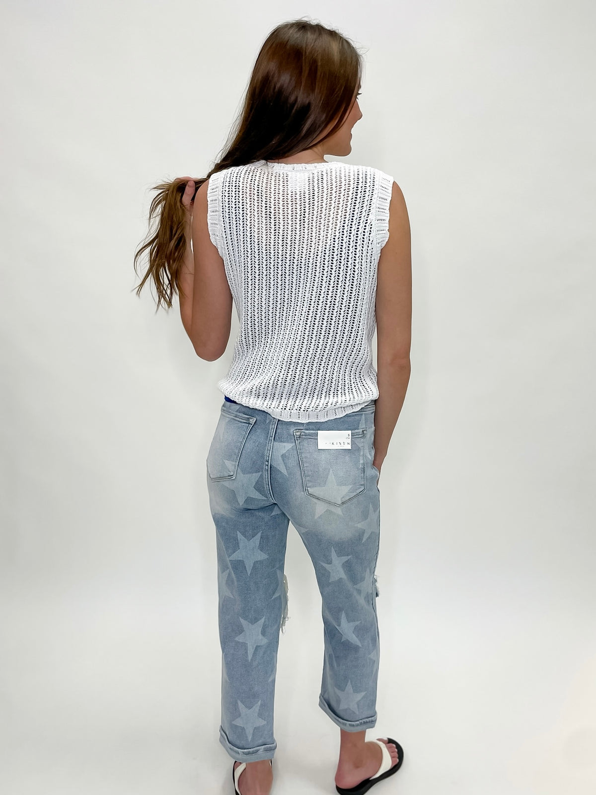 Beach Breeze White Crochet Tank