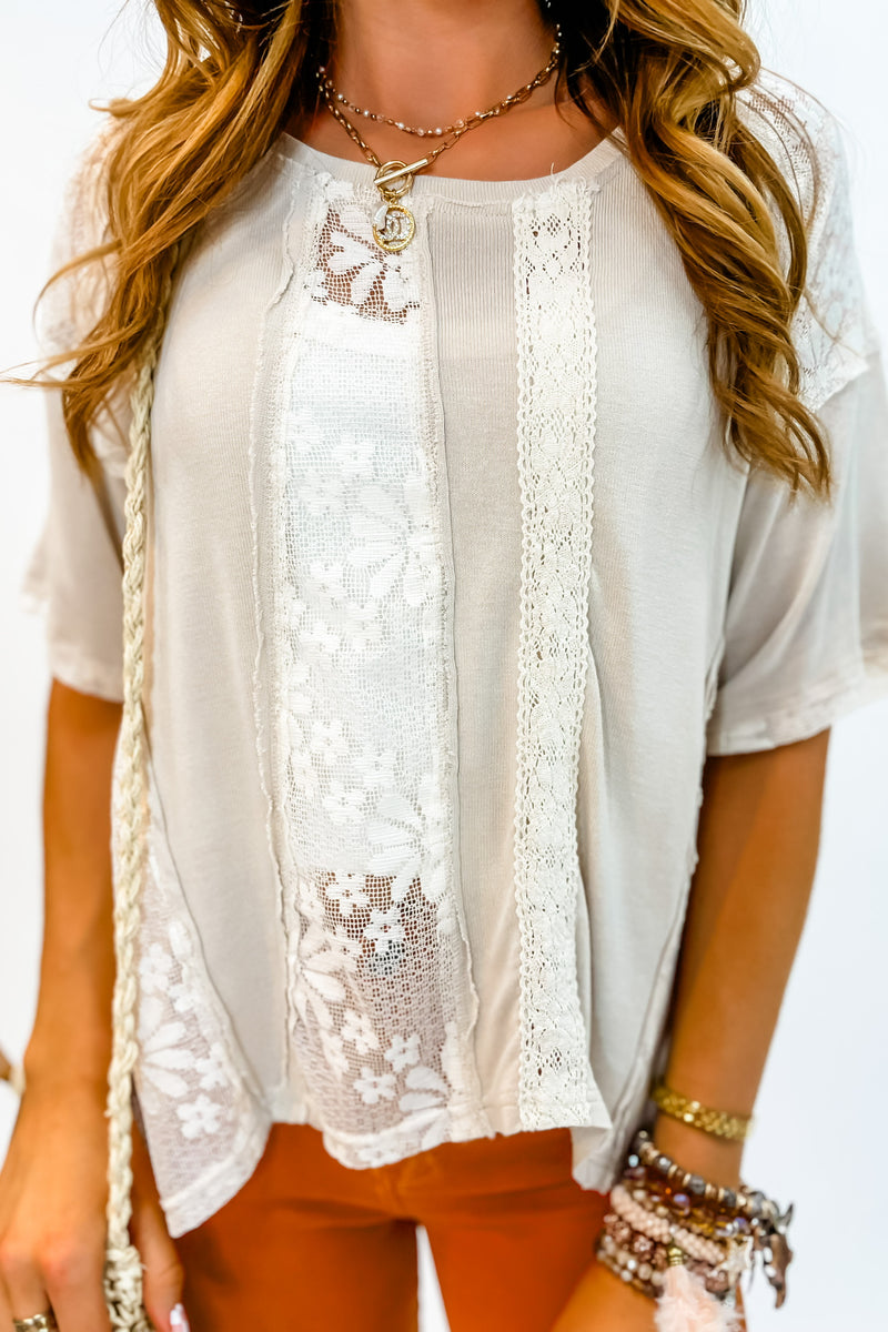 Lace Impressions Oversized Top