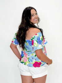 Island Bloom Off-Shoulder Top