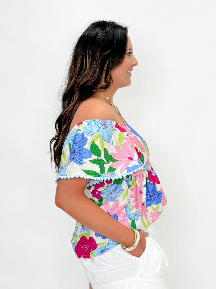 Island Bloom Off-Shoulder Top