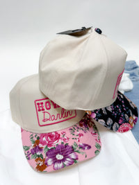 Howdy Darlin’ Trucker Hat Black Floral