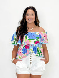 Island Bloom Off-Shoulder Top