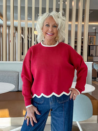 Peppermint Scallop Sweater