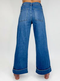 Vervet High Rise Double Cuffed Baggy Wide Leg Jeans