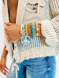 Rodeo Cowgirl Bracelet Set Peace Sign