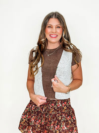Natural Crochet Button Vest