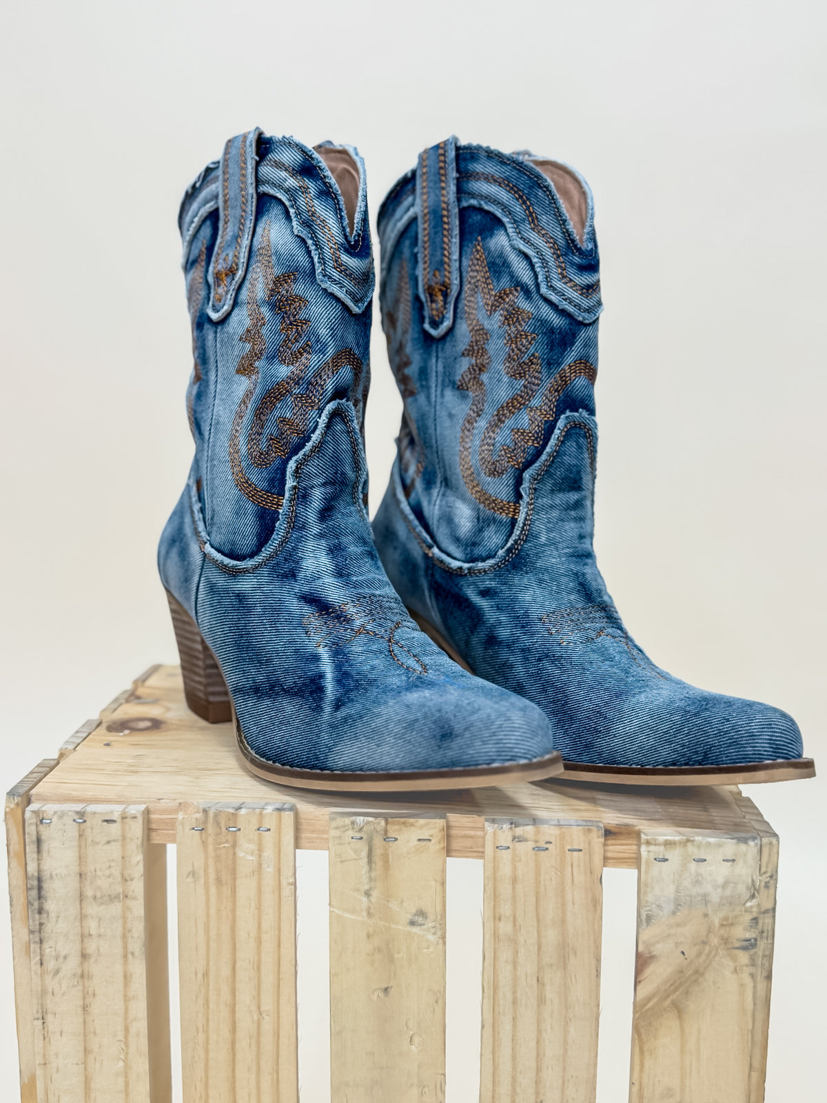 Denim Cowgirl Boots