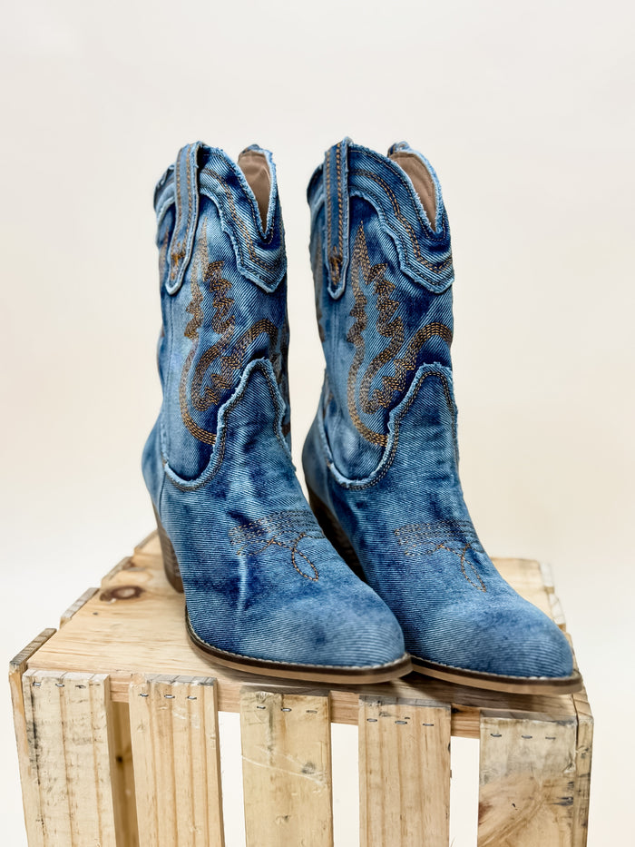 Denim Cowgirl Boots