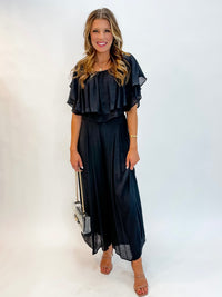 After Kick Off Black Linen Two Piece Set