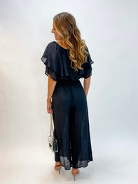 After Kick Off Black Linen Two Piece Set