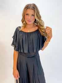 After Kick Off Black Linen Two Piece Set