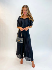 After Kick Off Black Linen Two Piece Set