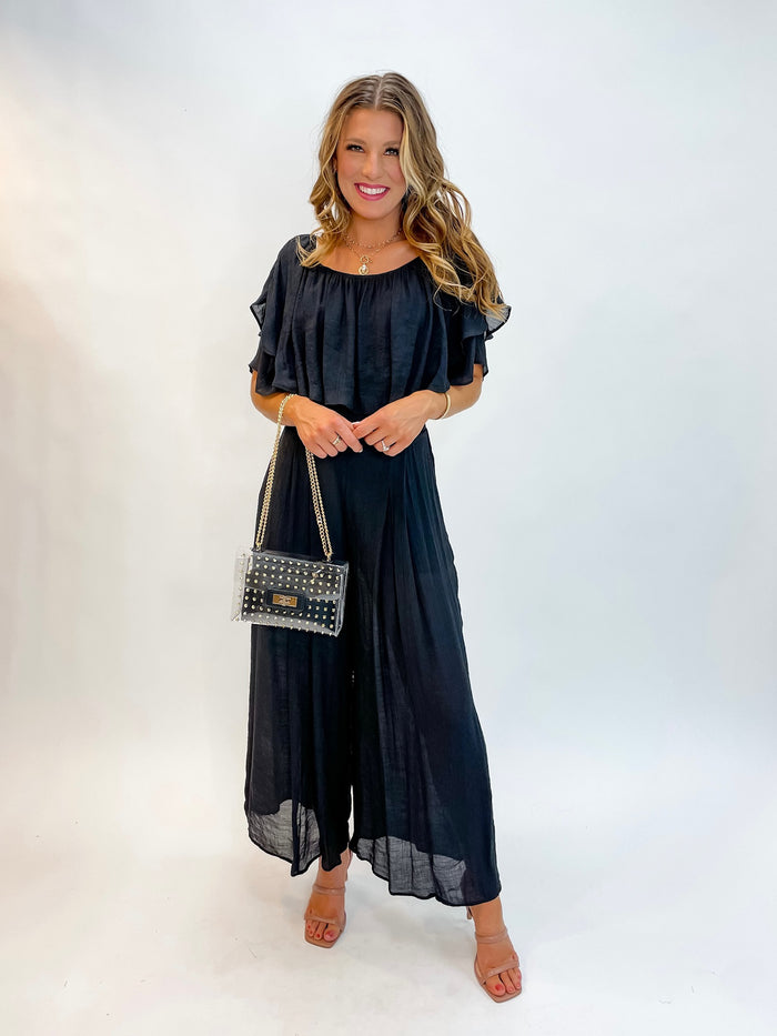 After Kick Off Black Linen Two Piece Set