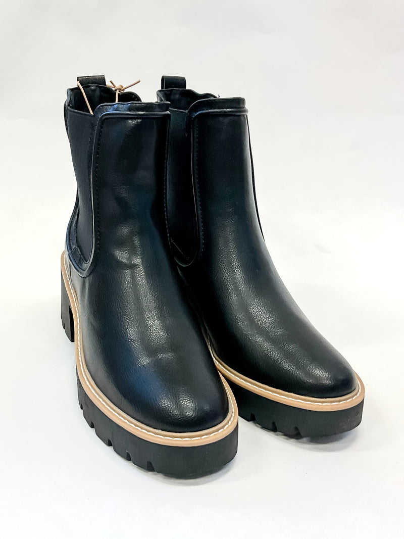Black Chelsea Lug Boots