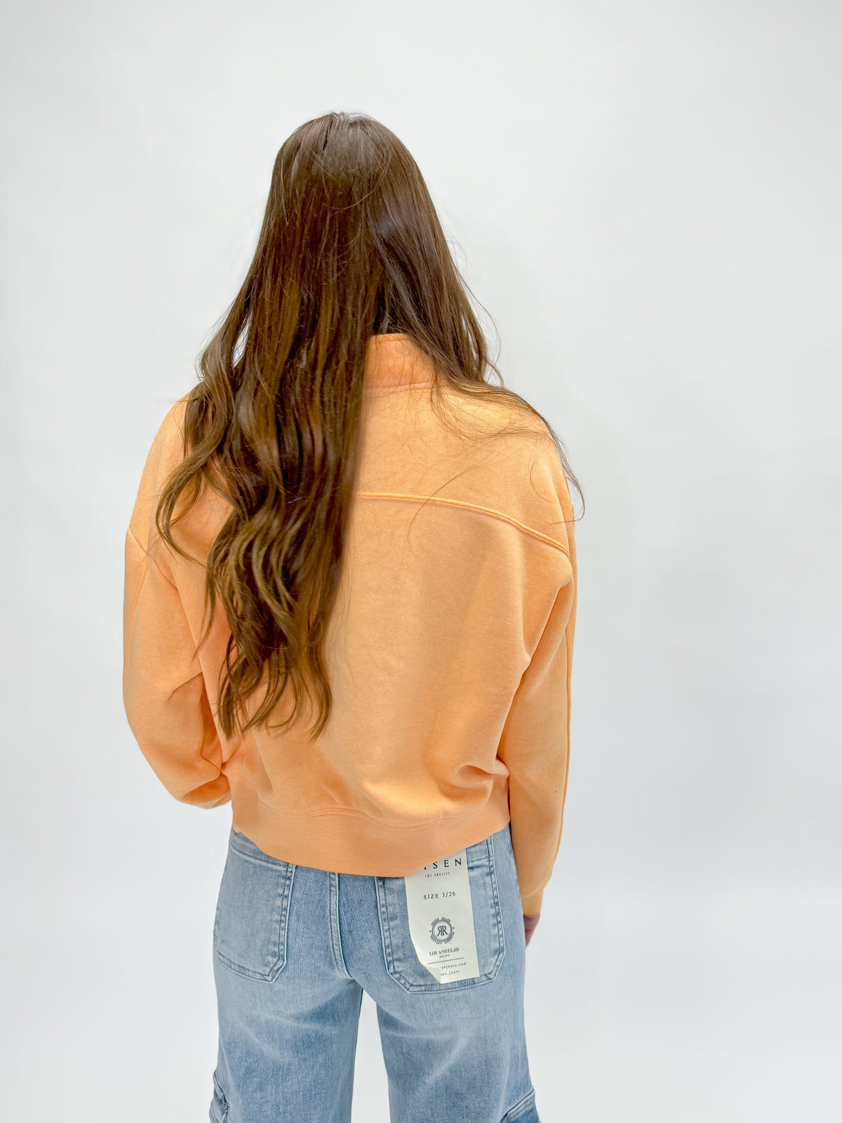 Cropped Quarter Zip Sweatshirt - Orange