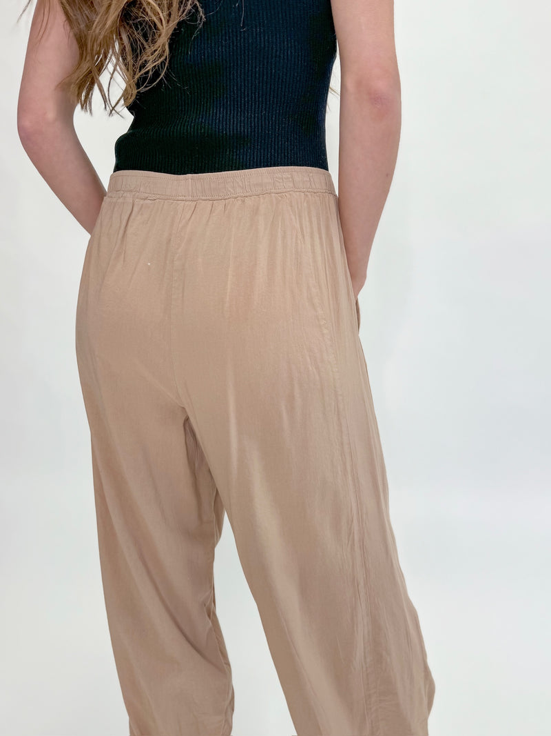 High Waist Trouser In Khaki