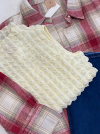 Winter Cream Mock Neck Textured Tank