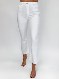 Optic White HR Crop Flare Jeans