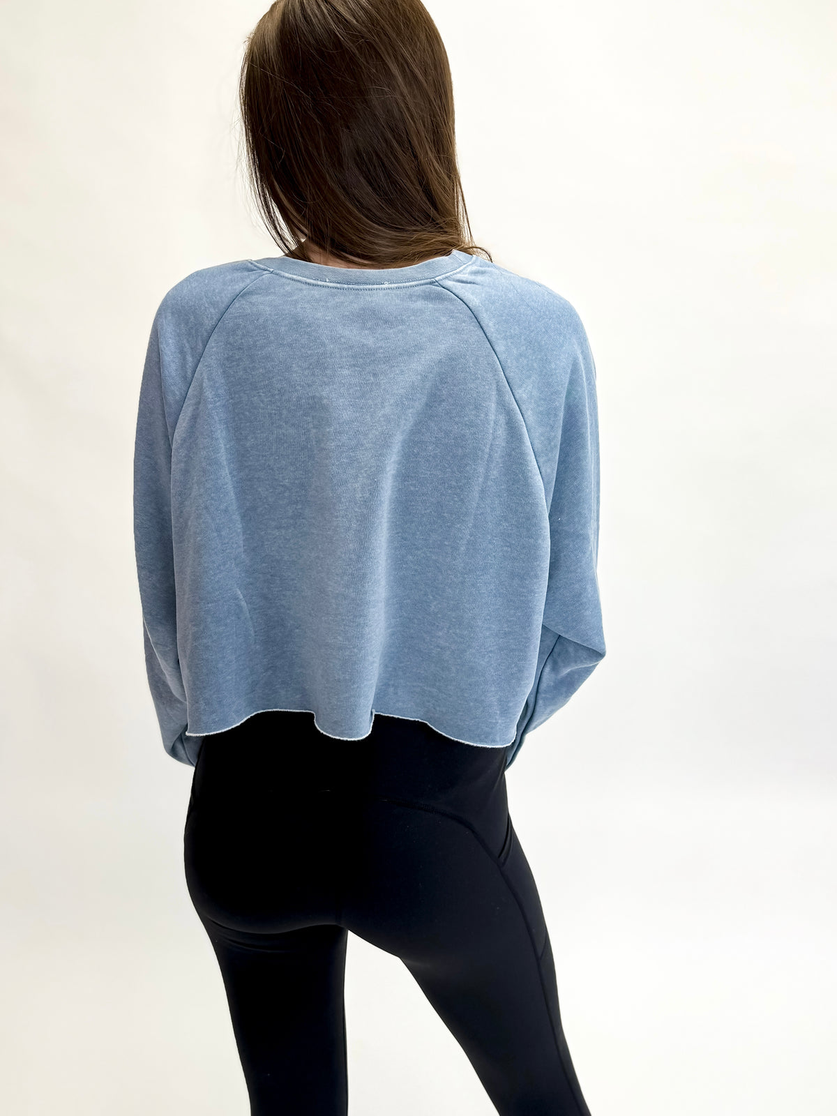 Calling On Taxi Driver Cropped Sweatshirt-Blue