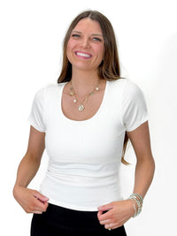 Everyday Essential Ribbed Scoop Neck Tee