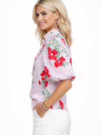 Wild Poppy Ruffle Top