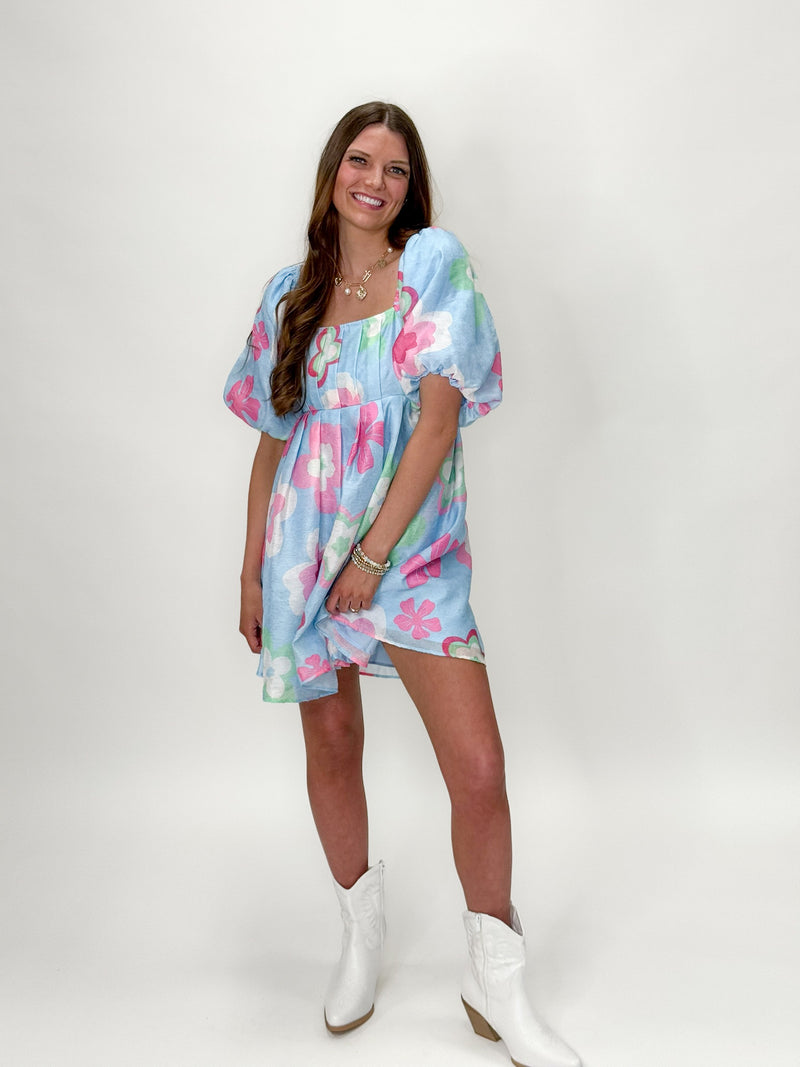 Bluebell Bloom Bubble Sleeve Dress
