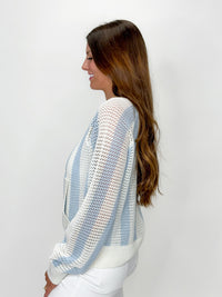 Cornflower Mesh Weave Sweater