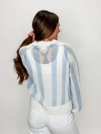 Cornflower Mesh Weave Sweater