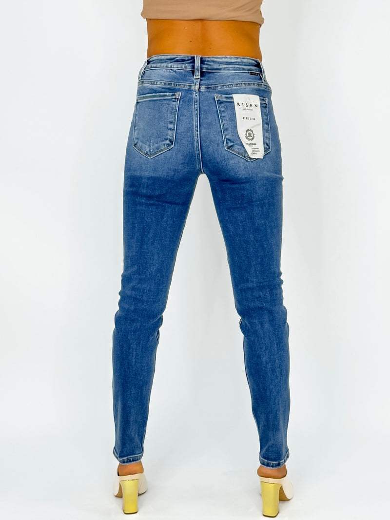 Risen Dark Wash Skinny Jeans
