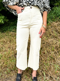 Ivory Luxe Wide- Leg Trousers