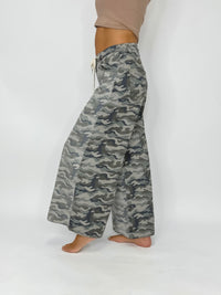 Urban Camo Drawstring Wide Leg Jeans