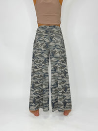 Urban Camo Drawstring Wide Leg Jeans